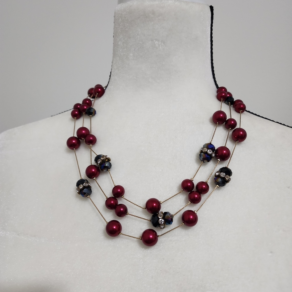 Coldwater Creek faux pearl and crystal adjustable necklace jewelry